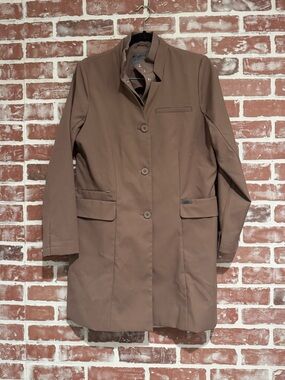 NWOT FIGS Bellevue Medical Long Lab Coat Brown FIGSPRO Medium Stretch